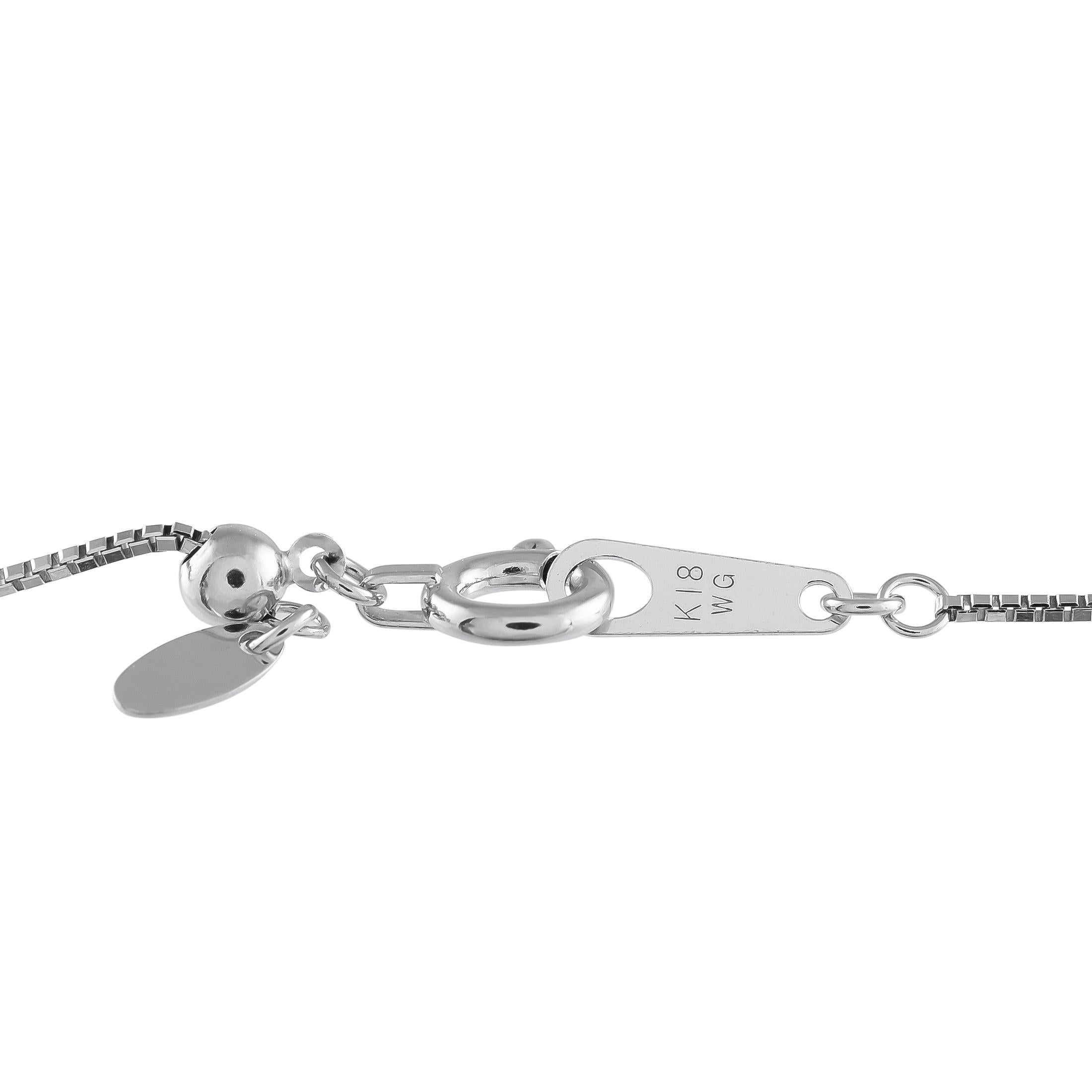 Round Cut 18K White Gold 0.85ct Diamond Necklace