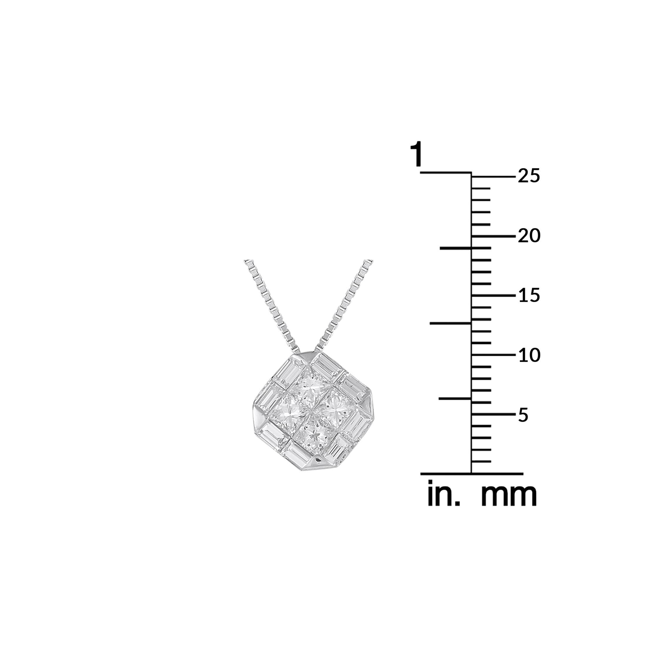 18K White Gold 0.85ct Diamond Necklace In Excellent Condition In Southampton, PA