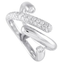 18K White Gold 0.85ct Diamond Open Crossover Ring