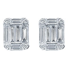 18 Karat White Gold 0.91 Carat Diamond Earrings