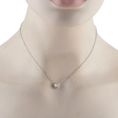 18K White Gold 0.93ct Diamond Solitaire Necklace ANK-20535
