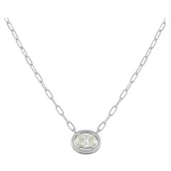18K White Gold 0.93ct Diamond Solitaire Necklace ANK-20535