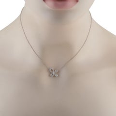 18K White Gold 0.95ct Diamond Pendant Necklace ANK-20466