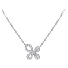 18K White Gold 0.95ct Diamond Pendant Necklace ANK-20466