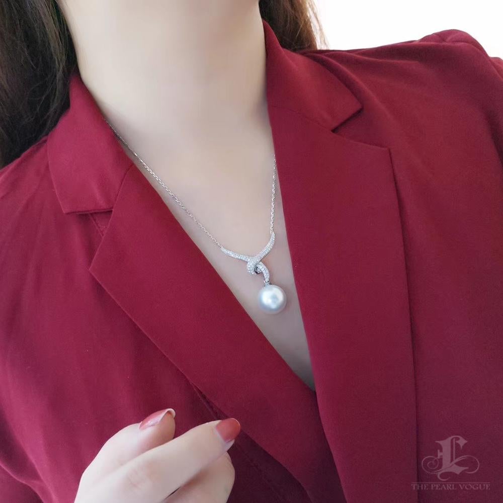 【Lustre Arc】Intertwined Grace Aurora South Sea Collar Colgante Perla en venta 5