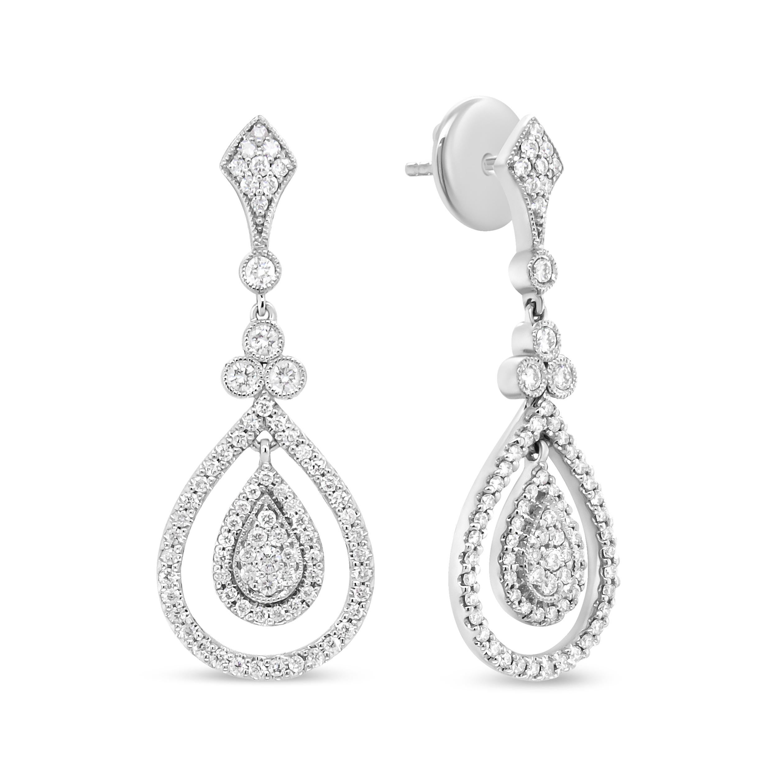 teardrop dangle diamond earrings