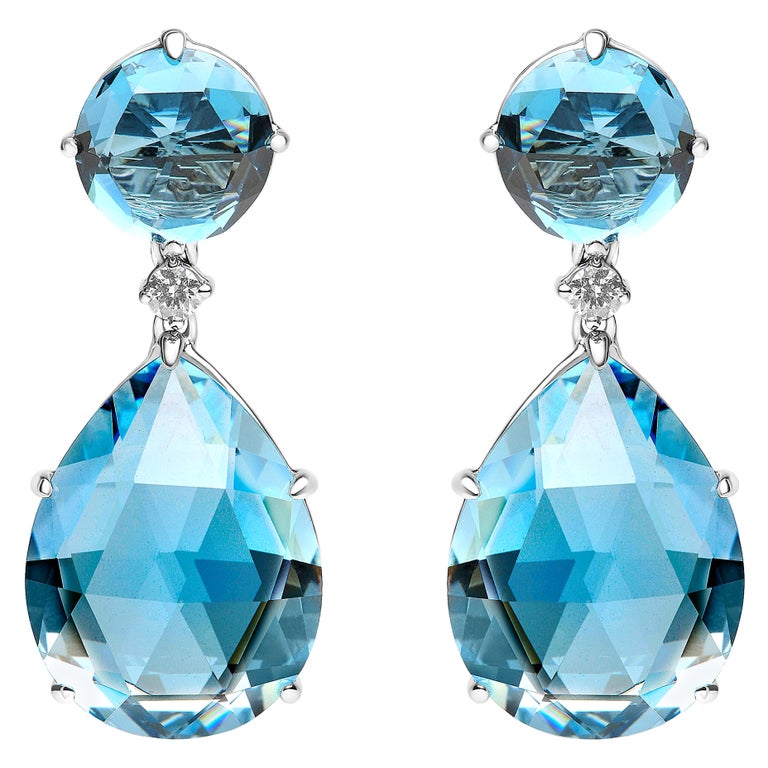 Orecchini Finemente Lavorati Con Topazio Blu. OBK2407 &ndash; PARRINI