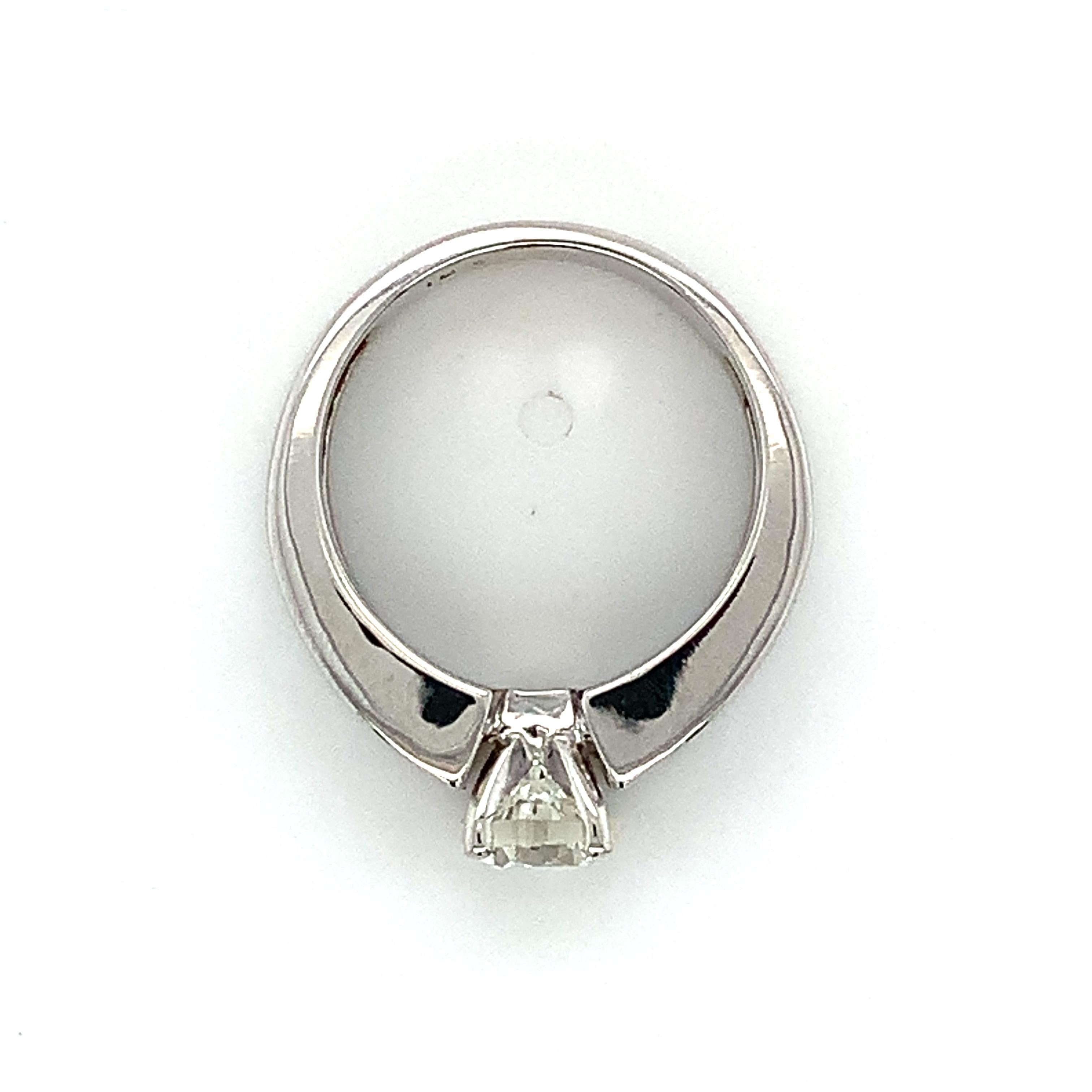 18 Karat Weißgold 1 Karat runder Diamantring mit unsichtbarem Prinzessinnenschliff 5