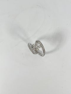 18 Karat Weißgold 1 Karat Diamant-Blumen-Mode-Ring