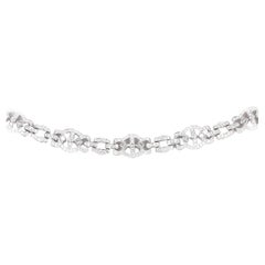 18K White Gold 10 Carat Total Weight Diamond Princess Link Choker Necklace