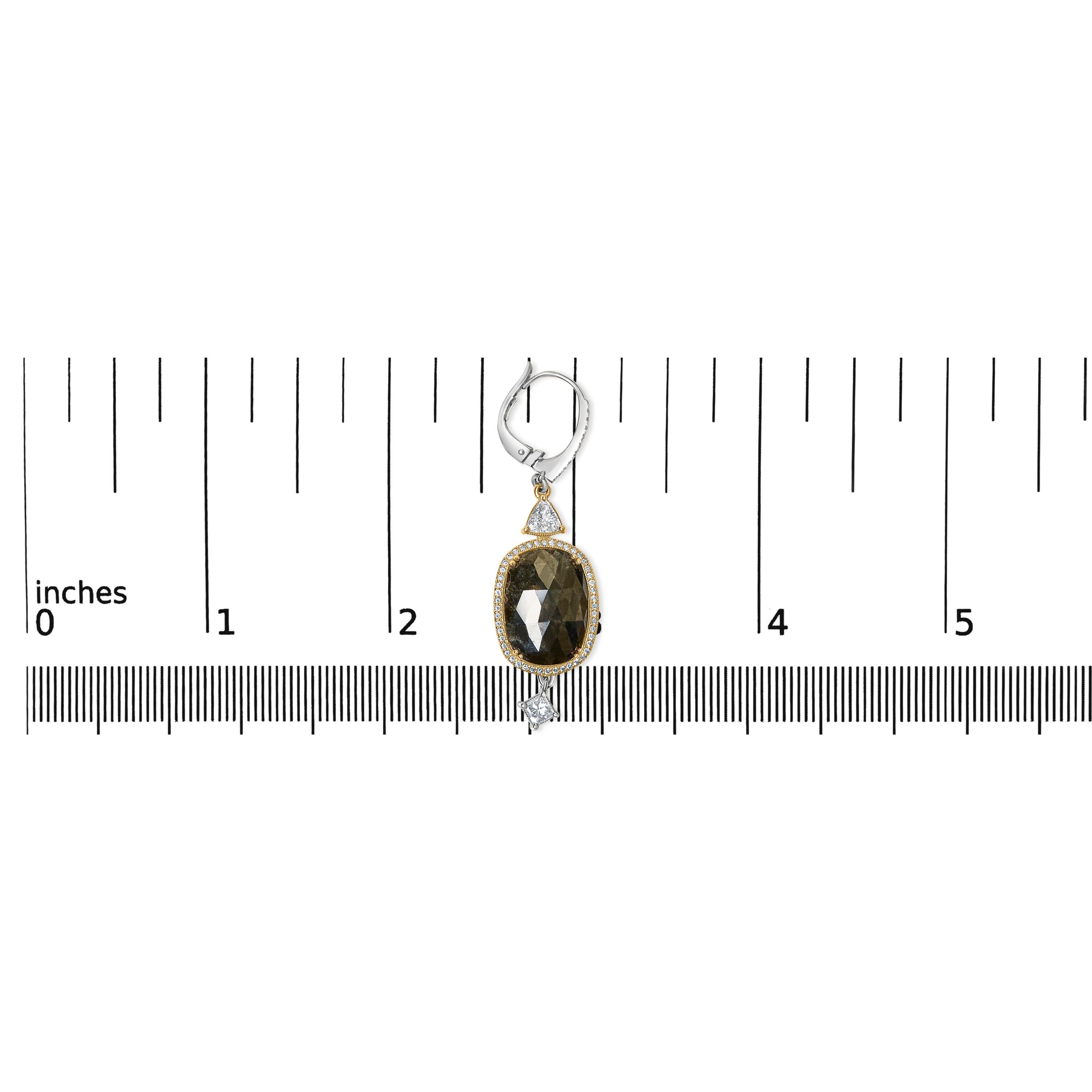 18 Karat Weißgold 1,0 Karat Gesamtkaratgewicht Diamant und schwarzer Onyx Vintage-Ohrringe im Vintage-Stil (Trillionschliff)
