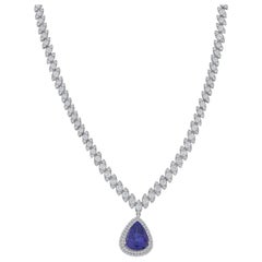 Collier en or blanc 18K 10.03ct diamant et Tanzanite #5328