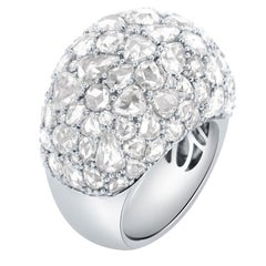 18K White Gold 10.09 Carat Rose Cut Diamond Ring
