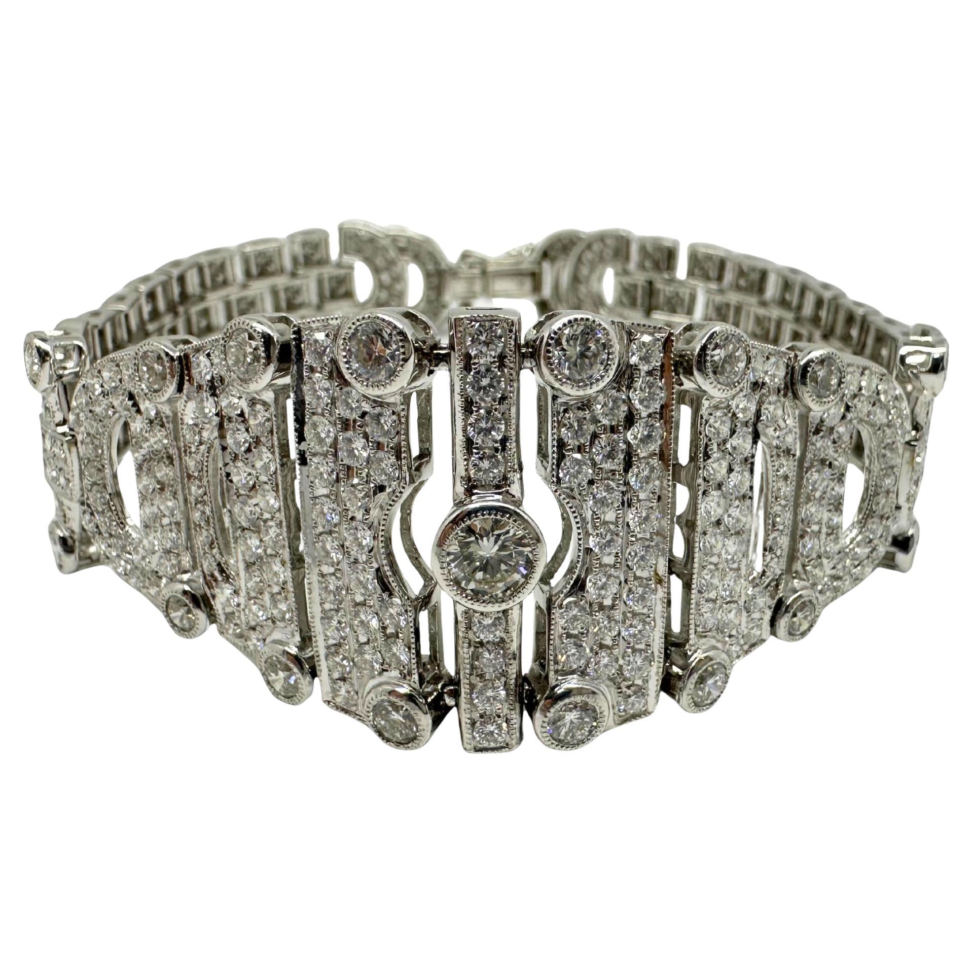 18K White Gold 10.13 Carat Diamond Bracelet - 8 inches