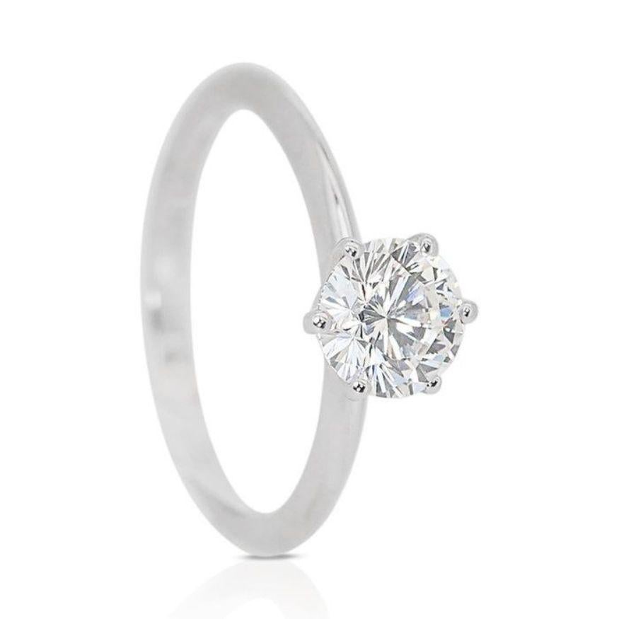 18K White Gold 1.01ct Diamond Solitaire Ring In New Condition In רמת גן, IL