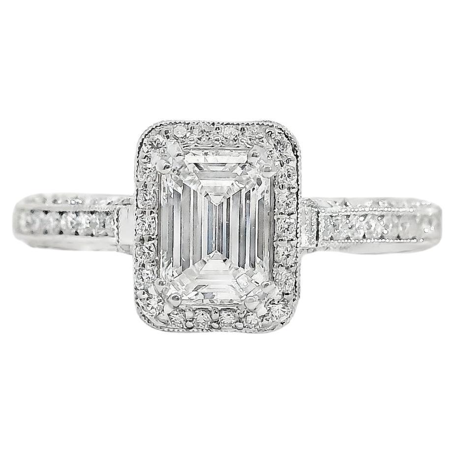 Bague de fiançailles en or blanc 18k 1.01ct Marquise Cut Natural Diamond