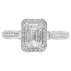 Bague de fiançailles en or blanc 18k 1.01ct Marquise Cut Natural Diamond