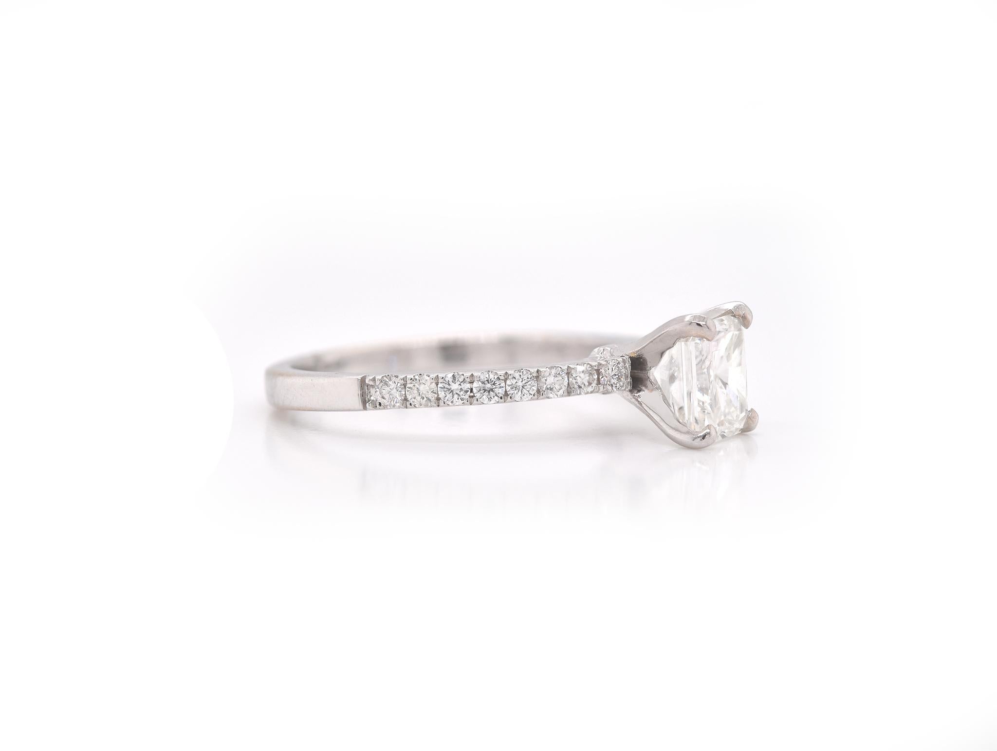 Radiant Cut 18 Karat White Gold 1.01 Carat Radiant Diamond Engagement Ring