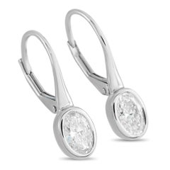 18K White Gold 1.02ct Diamond Earrings AER-20596