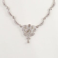 18 Karat White Gold 1.03 Carat Diamond Station Necklace
