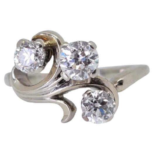 18K White Gold 1.04 Ct diamond Ring For Sale