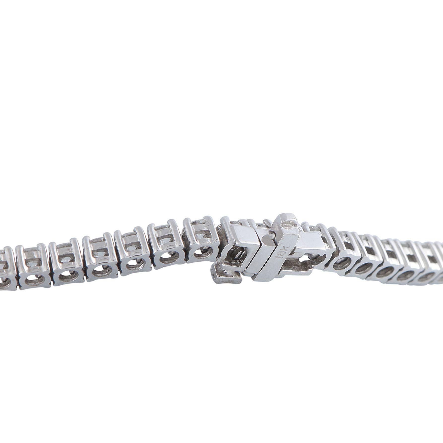 Collar Tenis Oro Blanco 18K 10.41ct Diamantes MF01-063025 Corte redondo en venta
