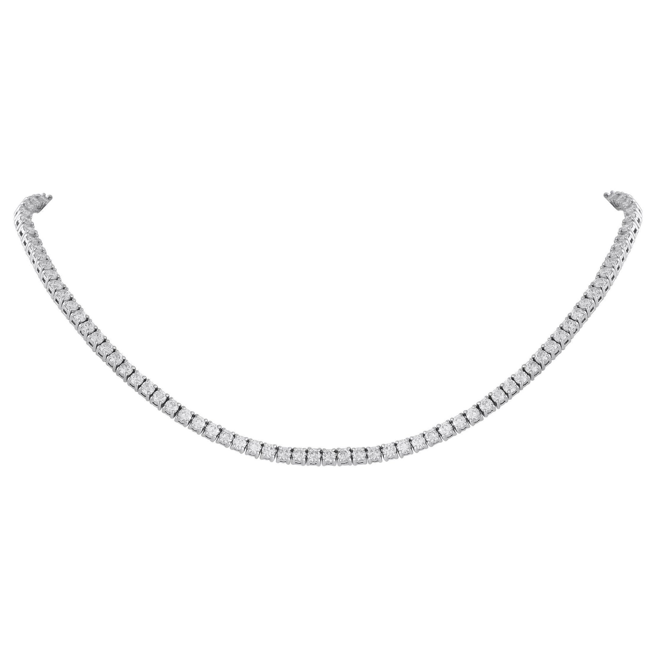 Collar Tenis Oro Blanco 18K 10.41ct Diamantes MF01-063025 en venta