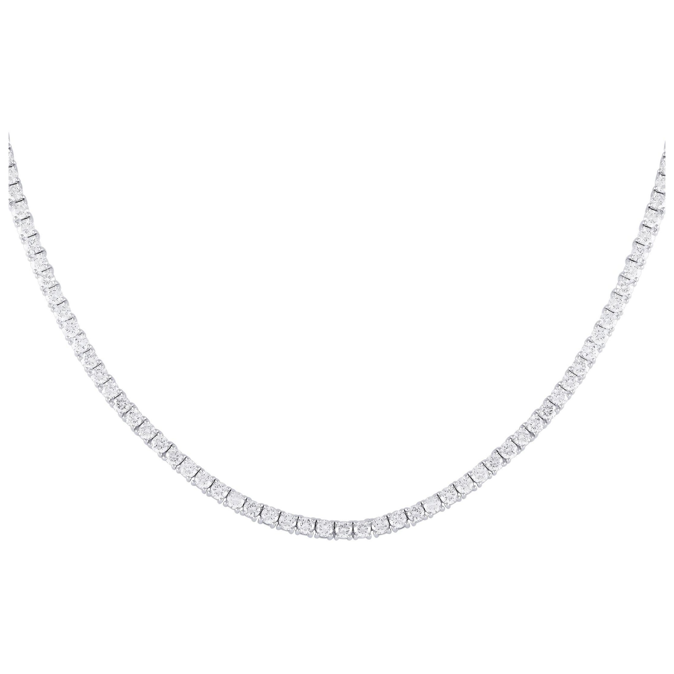 18 Karat Weißgold 10,47 Karat Diamant-Tennis-Halskette