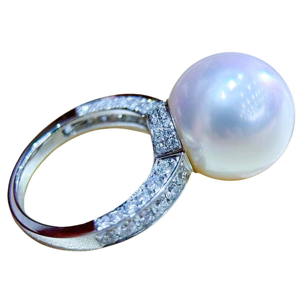 【Crown Radiance】The Radiant Ring – Aurora South Sea Pearl & Diamond
