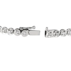 18K White Gold 1.05ct Diamond Round Basket Set Tennis Bracelet
