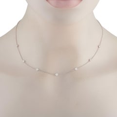 18K White Gold 1.05ct Diamond Station Necklace ANK-20145-1