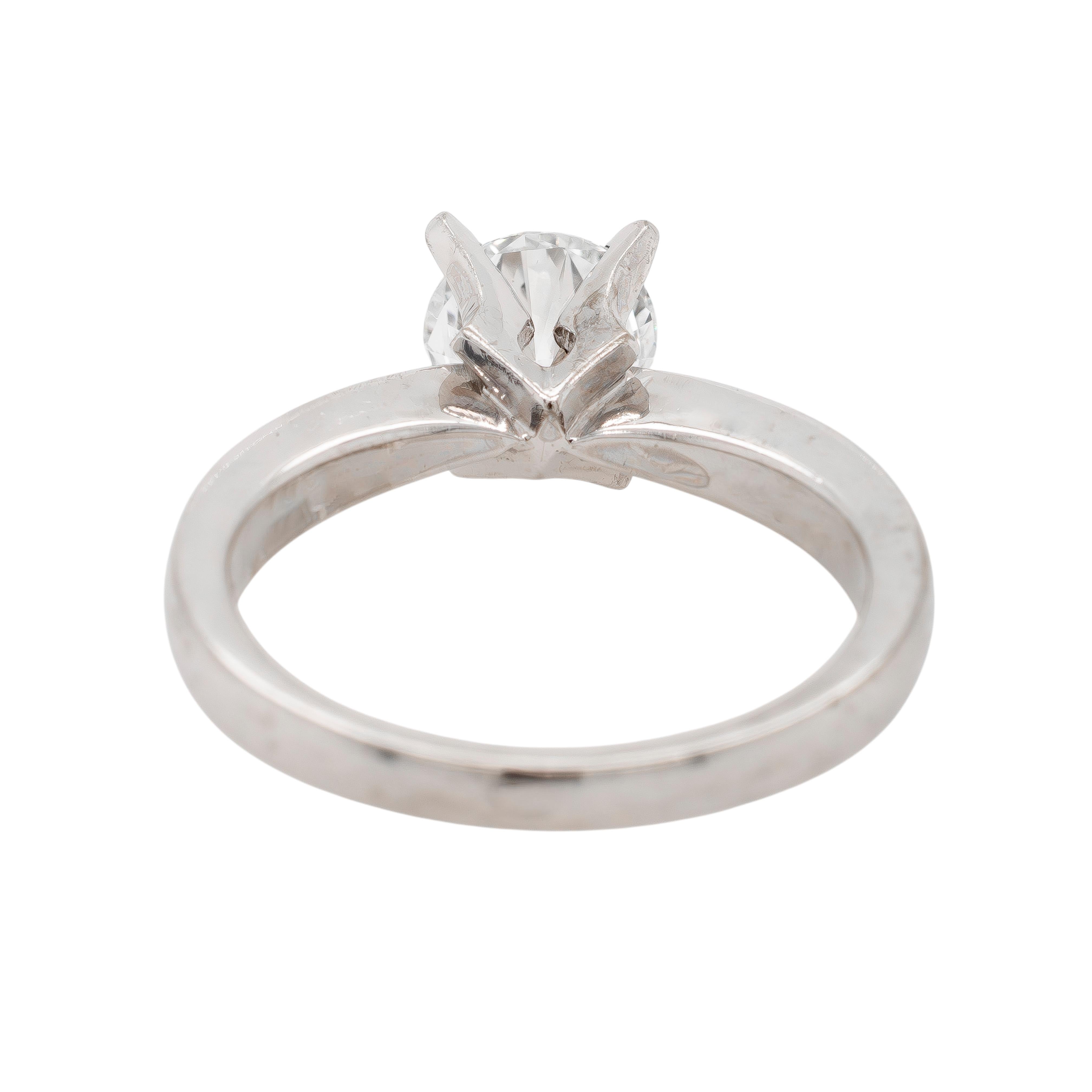 18k White Gold 1.05ct E VS1 Round Brilliant Diamond Engagement Ring In New Condition For Sale In Boca Raton, FL