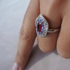 18 Karat White Gold 1.06 Carat Rare Unheated Natural Red Mozambique Ruby Ring