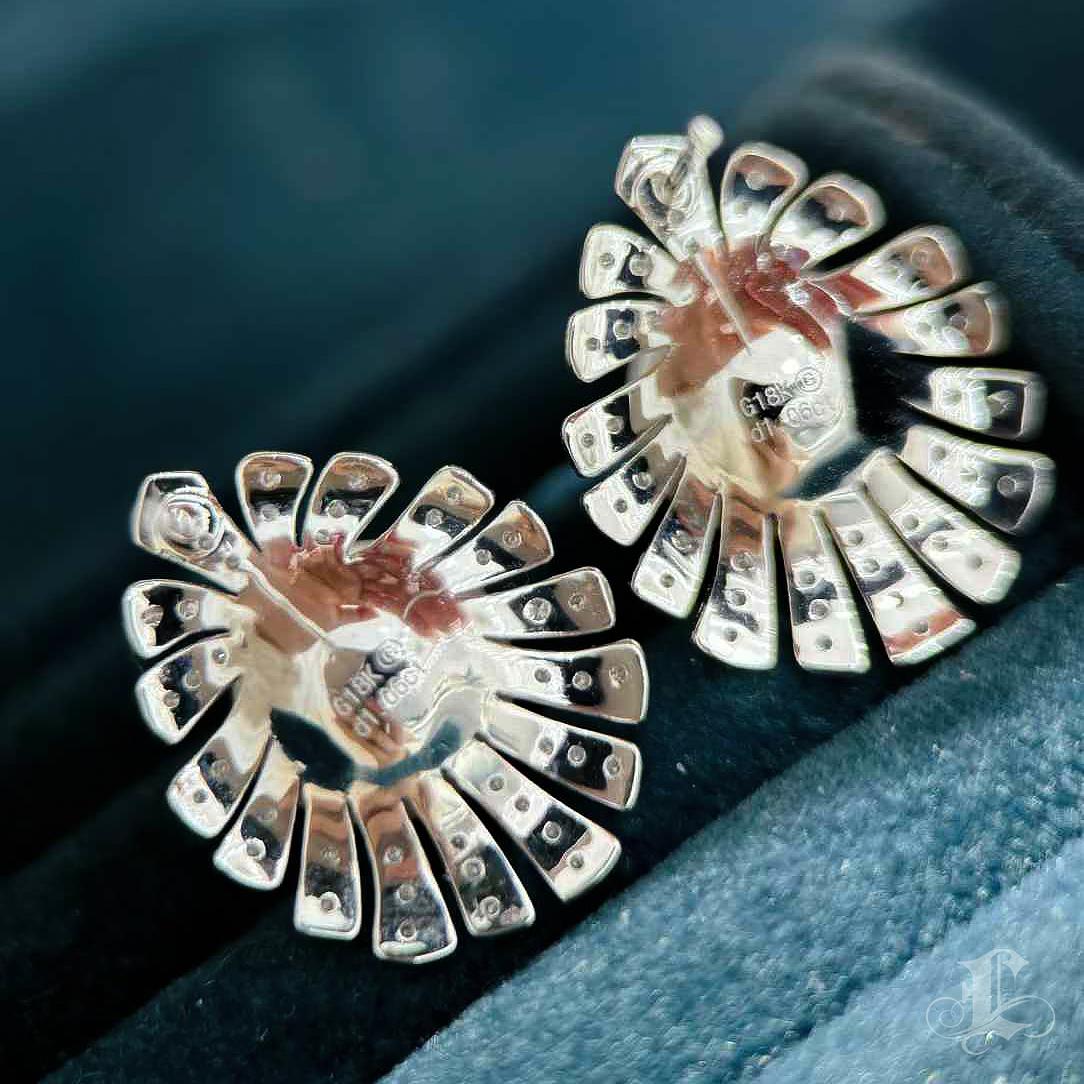 【Crown Radiance】Radiant Bloom Aurora South Sea Pearl Diamond Earrings For Sale 4