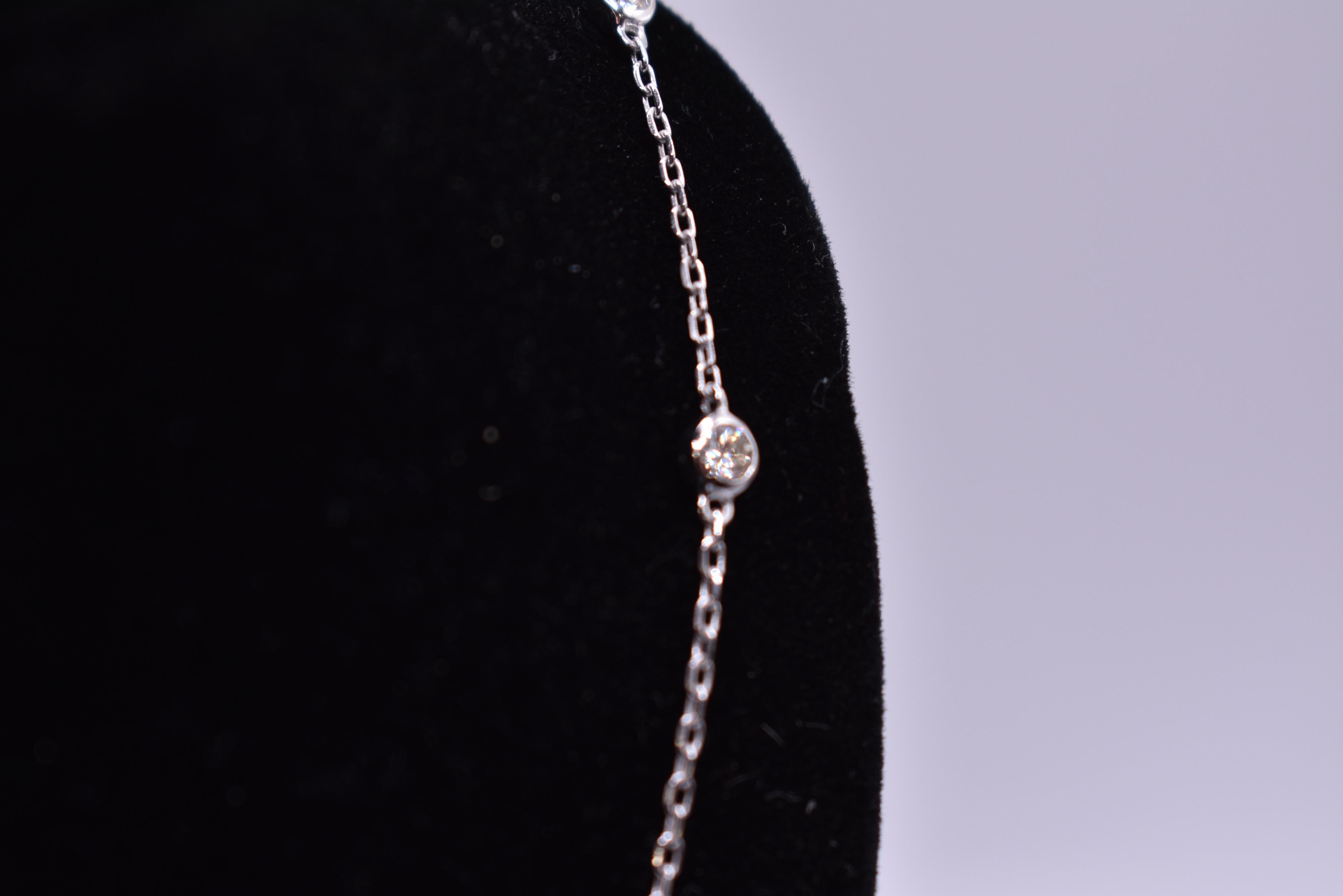 18k White Gold 1.06ct Diamond Necklace In New Condition For Sale In Chelmsford, GB