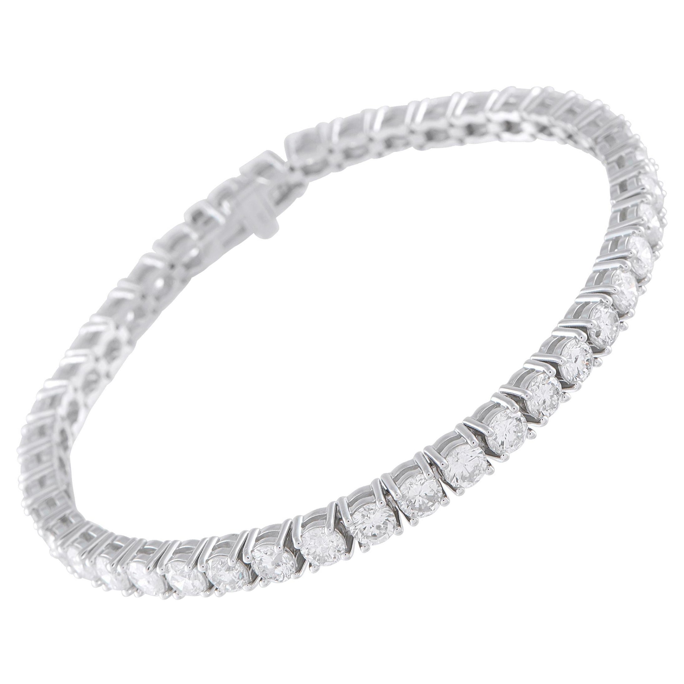 Pulsera de tenis de oro blanco de 18 quilates con 10,70 ct de diamantes MF05-111325