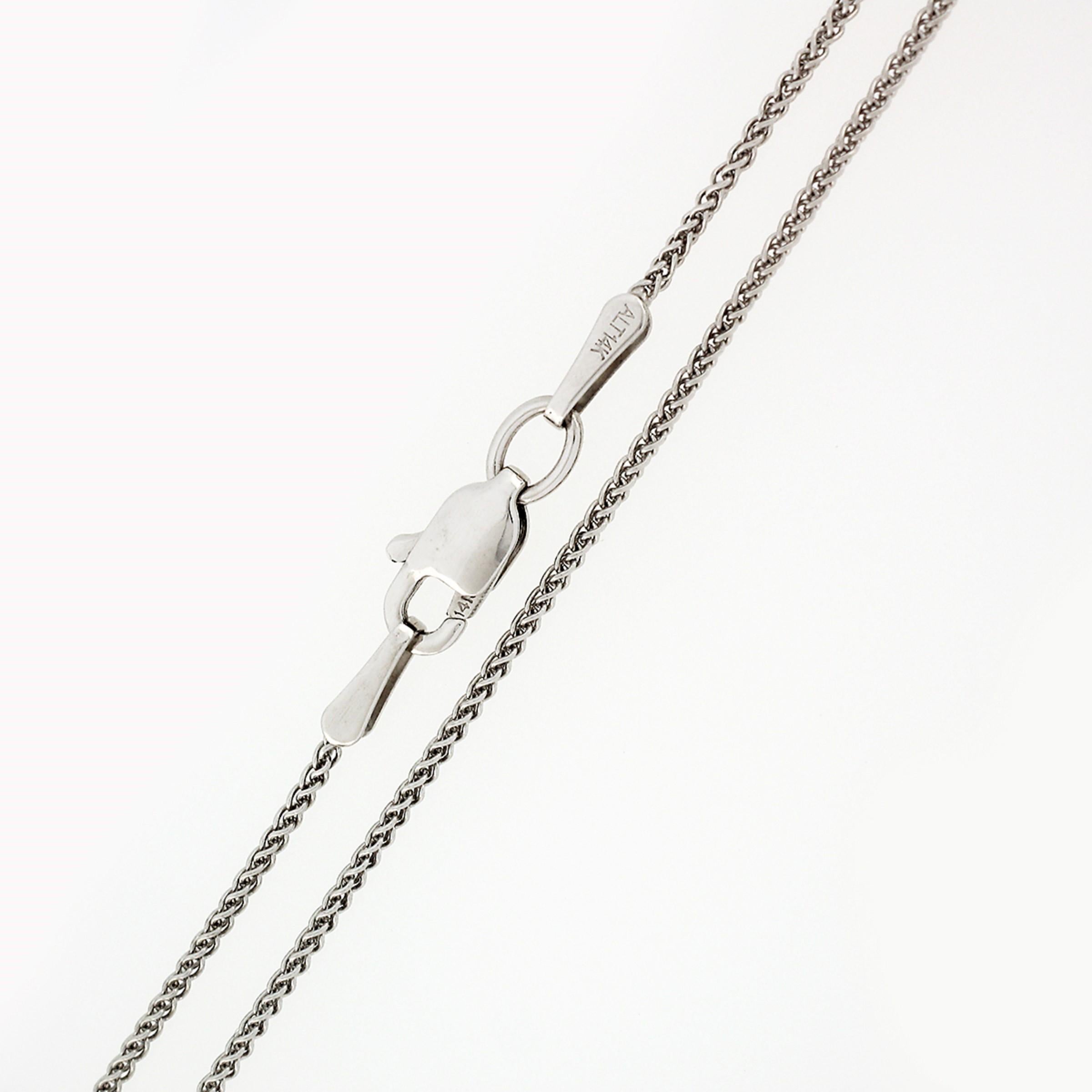 18k White Gold 10.75ctw Round Brilliant Diamond Emerald Swirl Pendant Necklace 2
