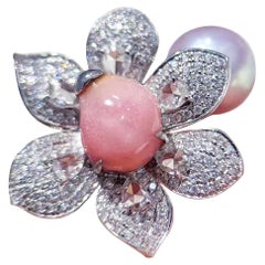 【Conchéa】Blossom Muse Bague Conque et Perle d'Akoya - 3.02ct