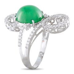 Anello in oro bianco 18K con diamante e giada da 1,0ct MF38-021026