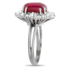 18K White Gold 1.0ct Diamond and Ruby Ring  MF47-031726