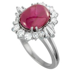 18K White Gold 1.0ct Diamond and Ruby Ring  MF47-031726