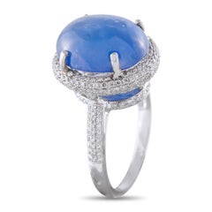 18K Weißgold 1,0ct Diamant und Saphir Ring MF14-021026