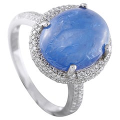 18K Weißgold 1,0ct Diamant und Saphir Ring MF14-021026