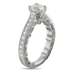 18K White Gold 1.0ct Diamond Milgrain Lace Engagement Ring MF09-070826