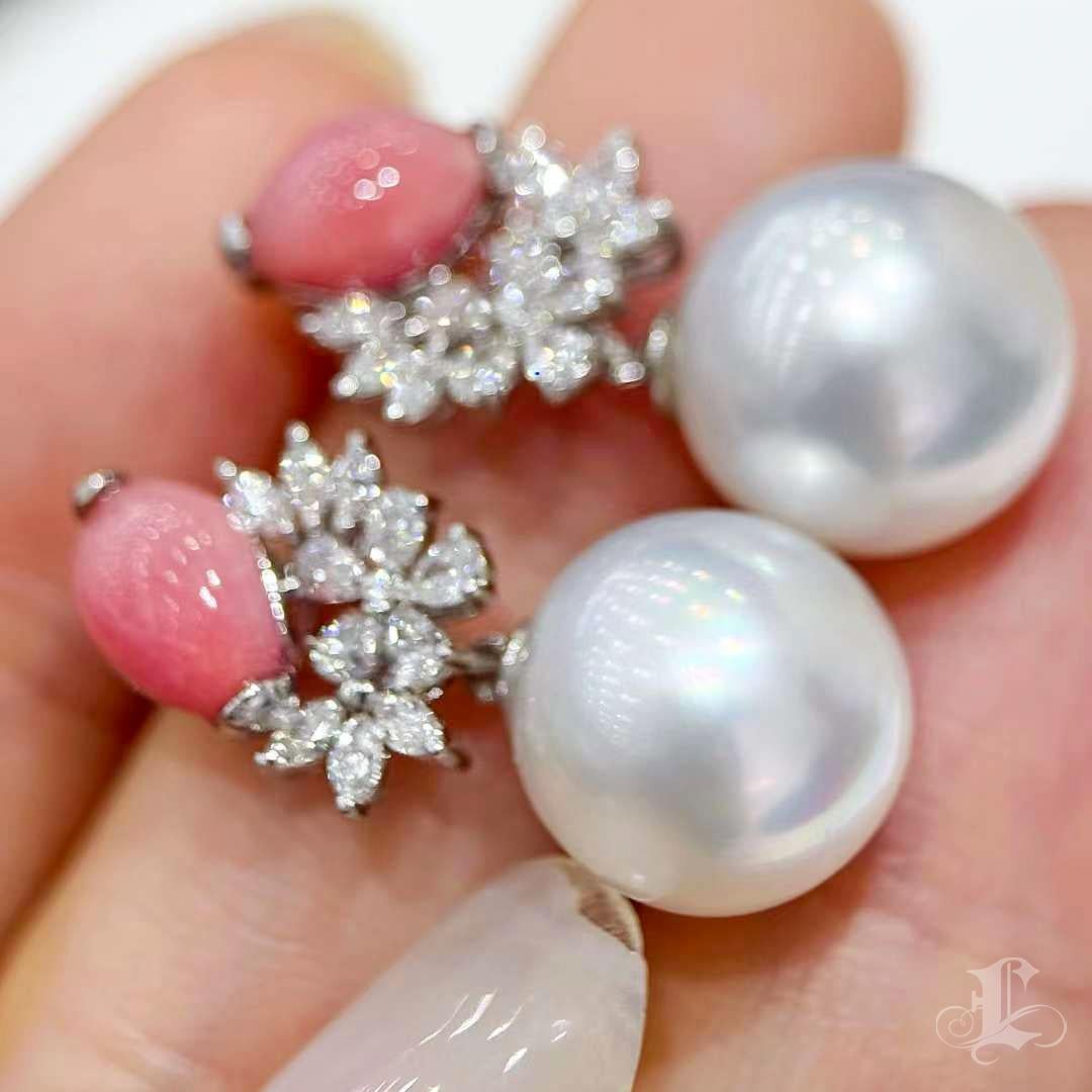 【Conchéa】Orecchini conchiglia e perle dei mari del sud - 3.49ct In condizioni Nuovo in vendita a New York, NY
