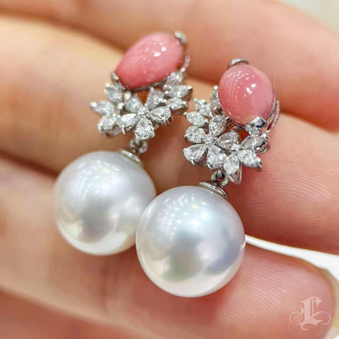 【Conchéa】Orecchini conchiglia e perle dei mari del sud - 3.49ct in vendita 3