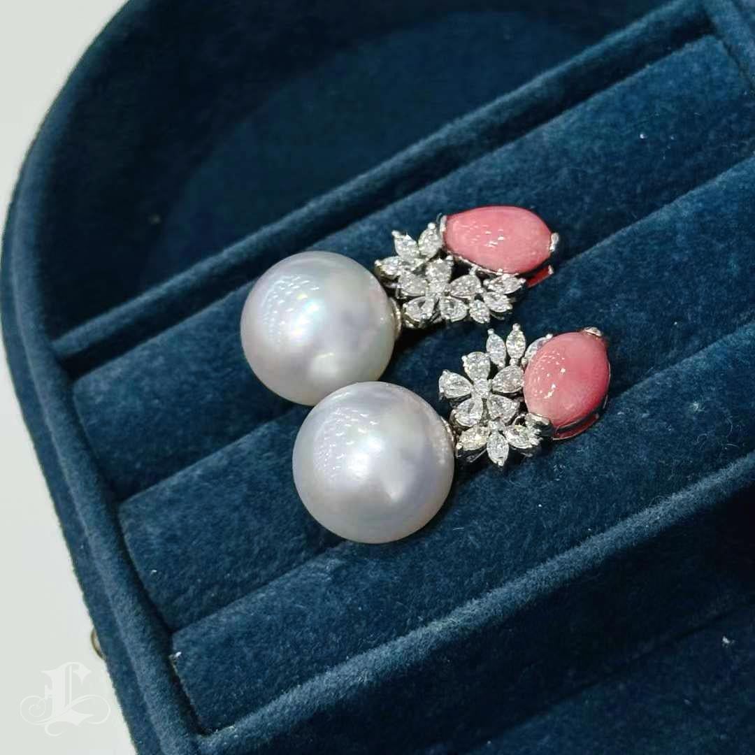 【Conchéa】Orecchini conchiglia e perle dei mari del sud - 3.49ct in vendita 5