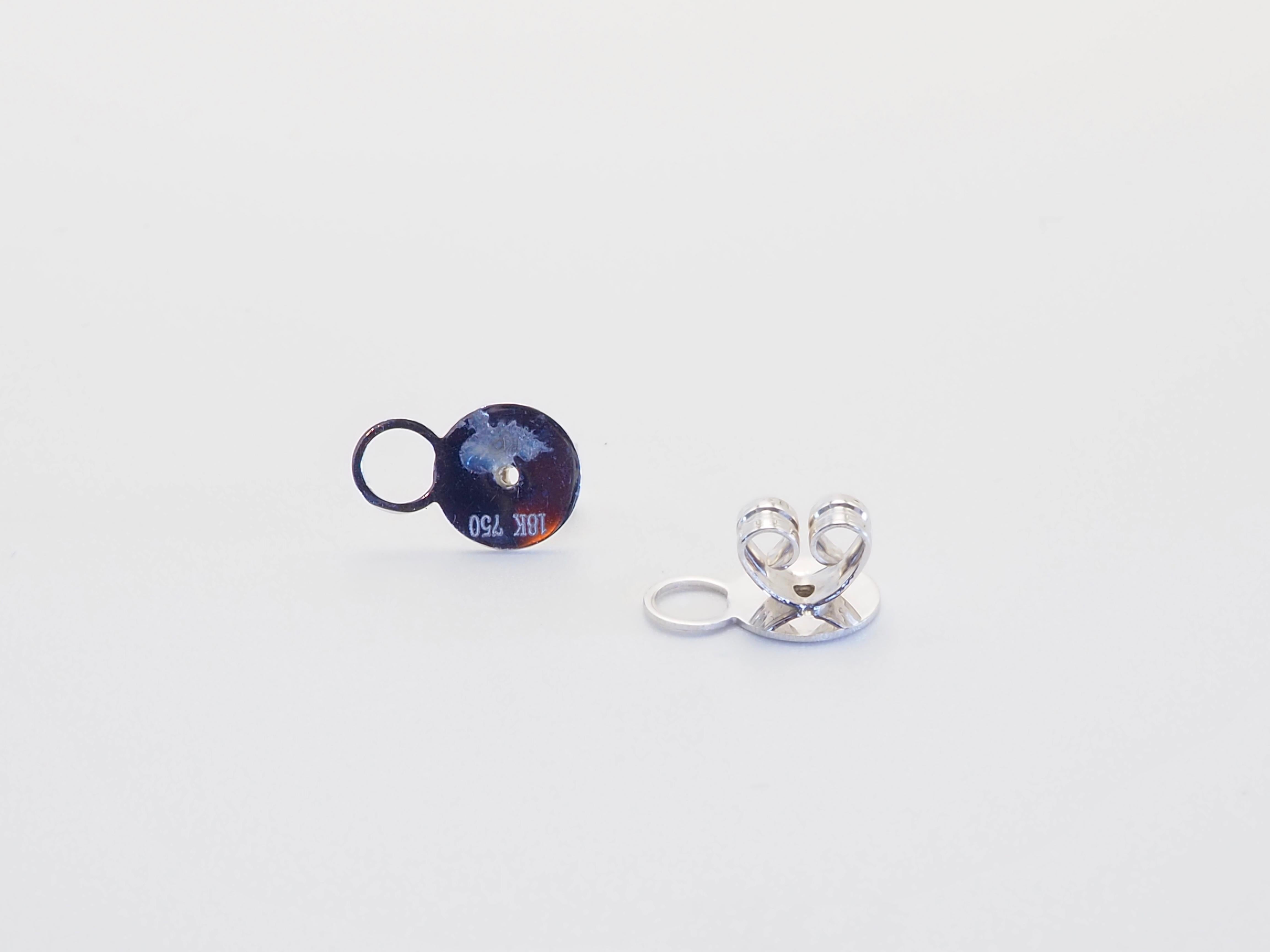 Boucles d'oreilles en or blanc 18 carats perle de Tahiti aubergine rouge de 10 mm et diamant de 0,12 carats Unisexe en vente