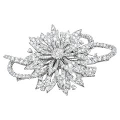 18K Weißgold 11 Karat Diamant Brosche