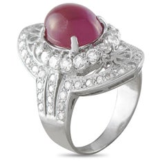 18K White Gold 1.10ct Diamond and Ruby Cocktail Ring MF21-062426